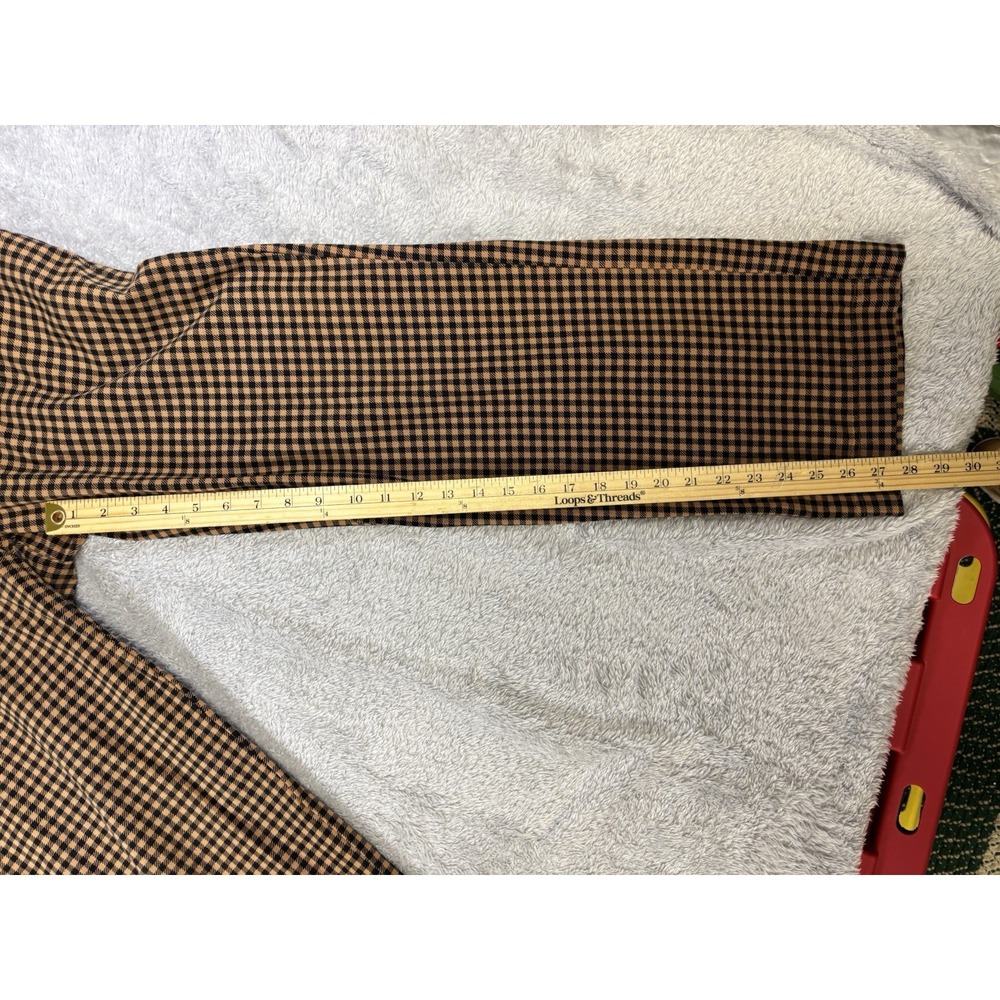Lands' End starfish pants petite Large Brown/ Black check Slim Strait Leg 0739 - Picture 3 of 10